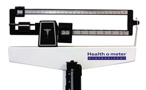 Health O Meter Physician Balance Beam Scales, Height Rod, Wheels, 400 lb Capacity