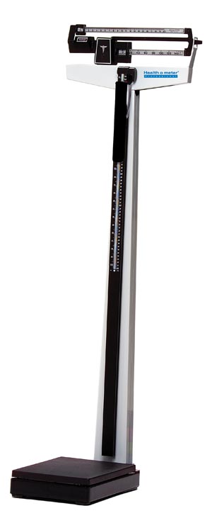 Health O Meter Mechanical Beam Scale, Wheels Included, Capacity: 500 lb/200kg