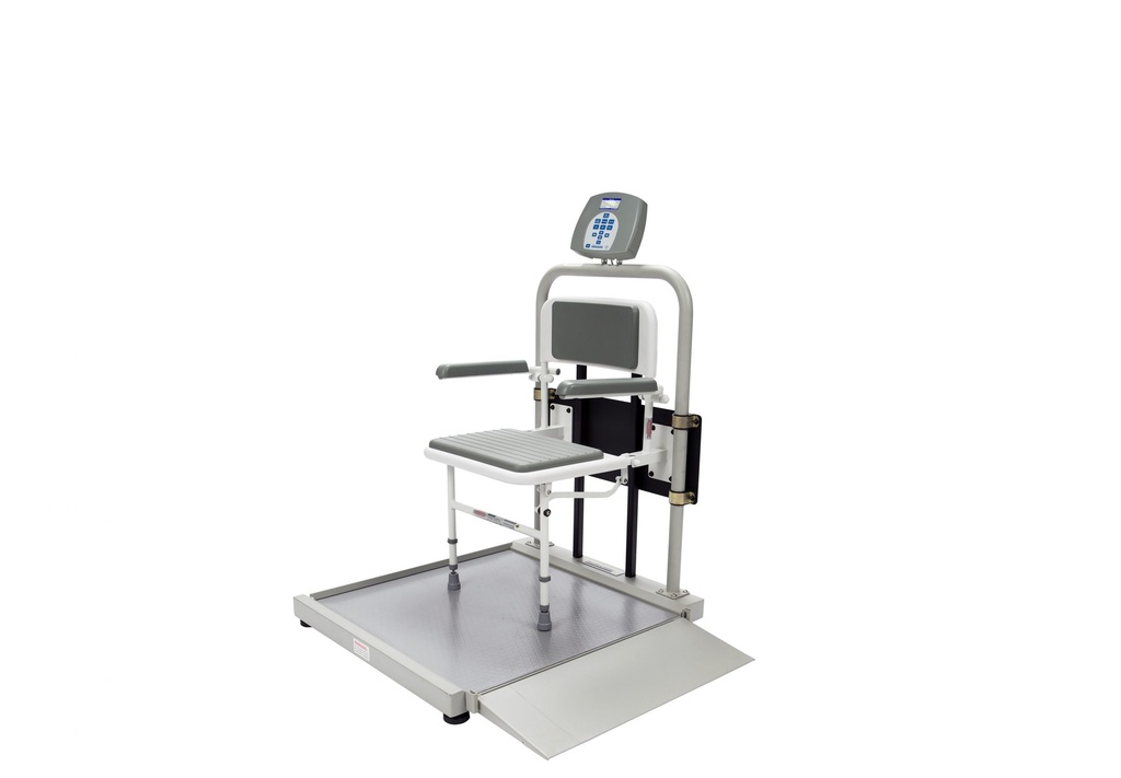 Health O Meter Professional 1000 lb Digital Wheelchair Ramp Scale w/ Fold-Away Seat