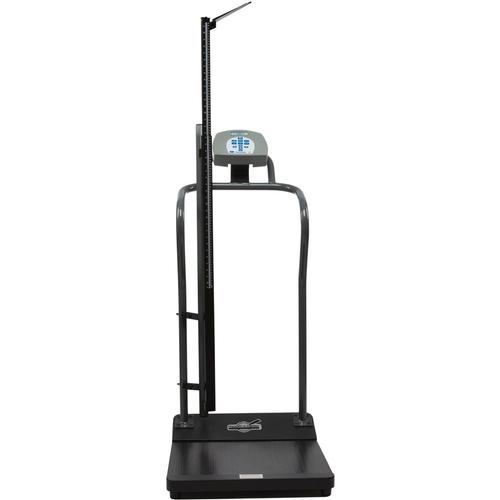 Health O Meter Professional 454 kg Assembled Antimicrobial Digital Platform Scale Kilograms Only w/ Mechanical Height Rod