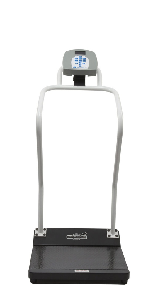 Health O Meter Professional 1000 lb Antimicrobial Digital Platform Scale Kilograms Only w/ Extended Handrails