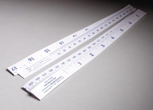 Tech-Med Paper Tape Measure, 24", Heavyweight Disposable, Blue Markings