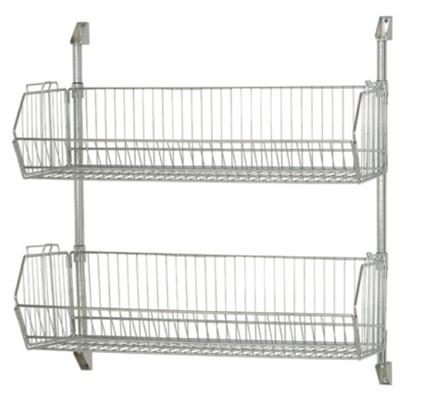Quantum Post Wall Cantilever, 36" x 34", Chrome, w/2 Baskets