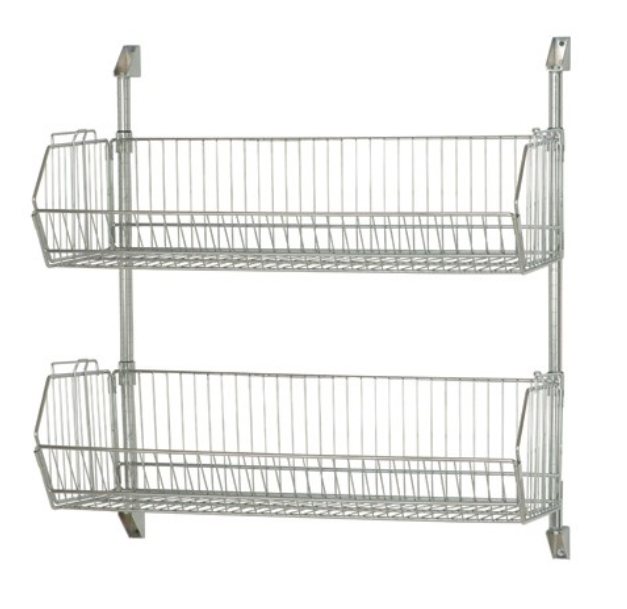 Quantum Post Wall Cantilever, 36" x 34", Chrome, with (2) 1436BC Baskets