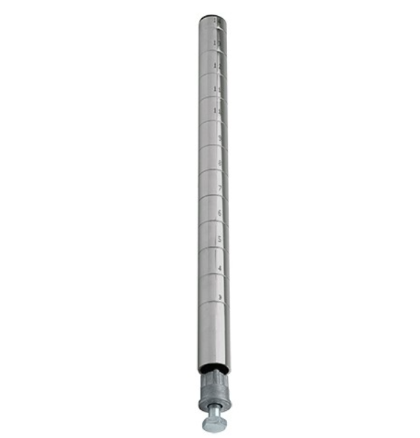 Quantum Wire Shelving Post, 63"H, Stainless Steel