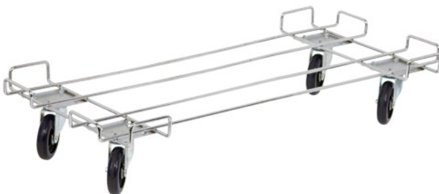Quantum Wire Shelving Dolly Base, 20"W x 48"L, Chrome