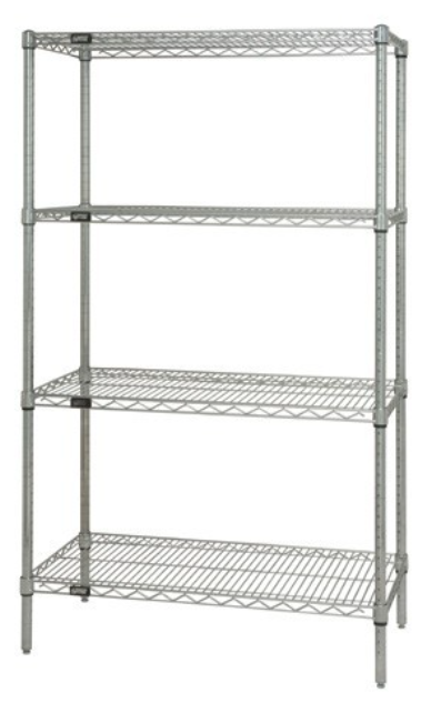 Quantum Wire Shelves, Wire Shelf, 4 Shelf, 74"H x 18"W x 60"L, Chrome