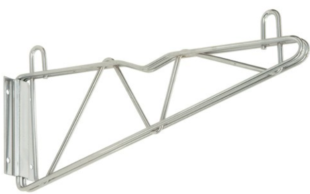 Quantum Single Shelf Wall Mount, (2) Wall Mount Brackets with (2) 24" Cantilevers, Chrome