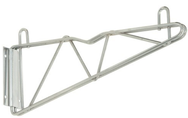 Quantum Single Shelf Wall Mount, (2) Wall Mount Brackets with (2) 14" Cantilevers, Chrome