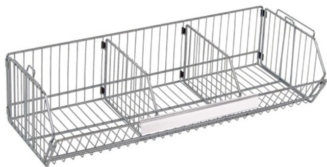 Quantum Modular Shelf Basket, 20"W x 48"L x 12"H, Chrome
