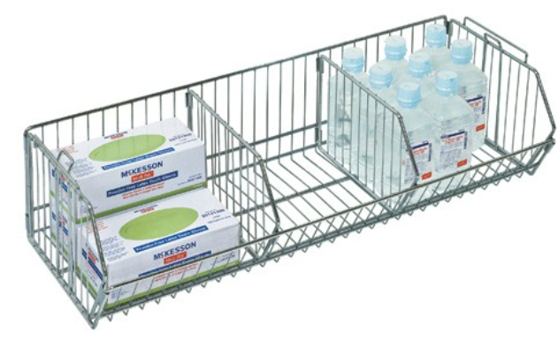 Quantum Modular Shelf Basket, 14"W x 48"L x 9"H, Chrome