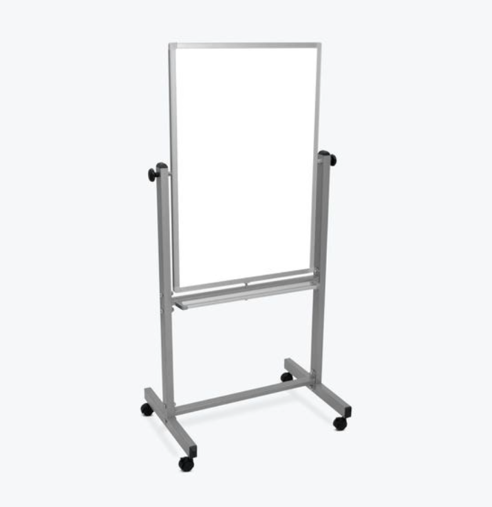 Luxor Dry Erase Magnetic Mobile White Board, 24x36, Double Sided