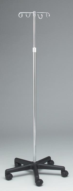 Tech-Med IV Pole, , 4 Hook, 5 Caster, Adjust 47" - 84"