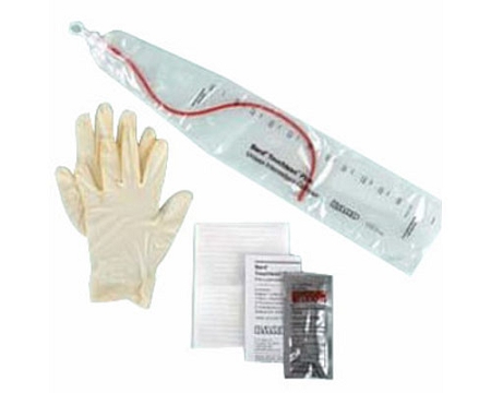 Bard Medical Touchless Plus 14 Fr Red Rubber Unisex Coude Tip Intermittent Catheter Kit, 50/Case
