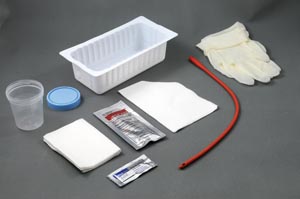 Amsino Amsure® Urethral Catheter Tray, 14FR Red Rubber Urethral Catheter, Sterile