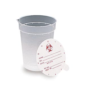 Medegen Non-Sterile Specimen Container, 6½ oz, Pour Spout without CID, Polystyrene, (LF)