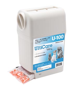 Ultimed Ultricare Vetrx Diabetes Care UltiGuard U-100 Syringe Dispenser, 29G x ½", 1/2cc
