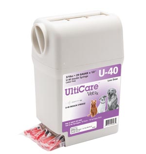Ultimed Ultricare Vetrx Diabetes Care UltiGuard U-40 Syringe Dispenser, 29G x ½", 3/10cc