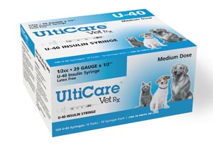 Ultimed Ultricare Vetrx Diabetes Care U-40 Syringe, 29G x ½", 1/2cc