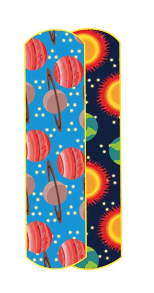 Nutramax Planets & Stars Adhesive Bandage, 5/8" x 2¼", 100/bx