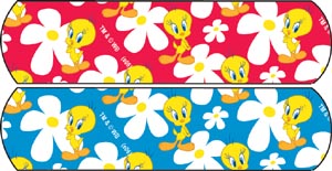 Nutramax Adhesive Bandages Looney Tunes™ Tweety™ Flowers Assorted Red/Blue, ¾" x 3"