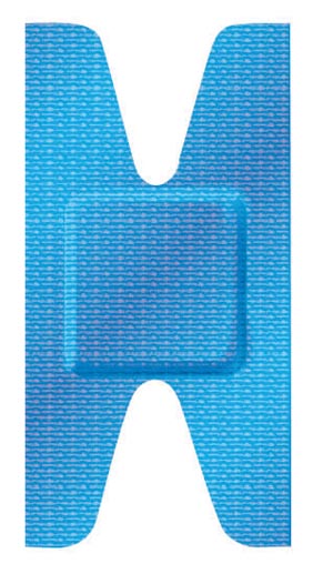 Nutramax Blue Metal Detectable Adhesive Bandages, Knuckle, 50/tray, 24 tray/cs