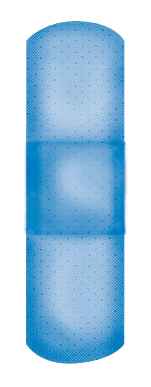 Nutramax Blue Metal Detectable Adhesive Bandages, 3", Fingertip, Flexible Fabric, 1400/cs