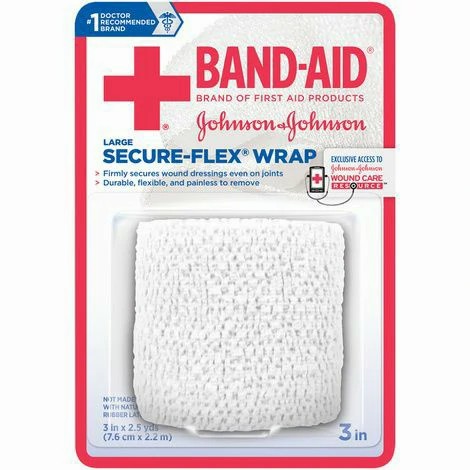 Johnson & Johnson Band-Aid 3 inch x 2.5 yds Large First Aid Secure-Flex Wrap, 24 Pack/Case