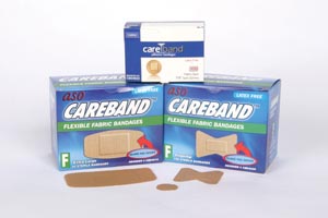 Aso Careband™ Fabric Fingertip Strips, Latex Free (LF), 100 bx, 12 cs