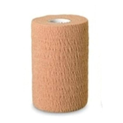 Andover Coflex 3 inch x 5 Yd. Cohesive Latex Free Sterile Foam Self-Adherent Wrap Bandage, Tan, 24/Case