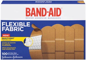 J&J Band-Aid® Flexible Fabric Adhesive Bandage Strip, 1" x 3"