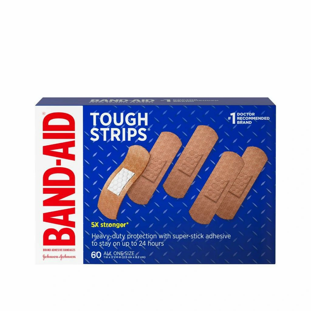 Johnson & Johnson Band-Aid One Size Tough Strips Adhesive Bandages, 12/Case