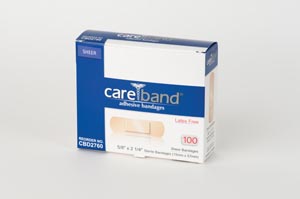 Aso Careband™ Sheer Junior Strips, 5/8" x 2¼", Latex Free (LF), 100 bx
