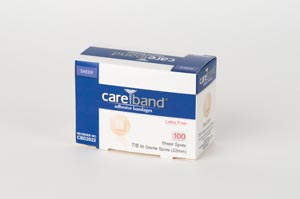 Aso Careband™ Sheer Adhesive Strip Bandages, 7/8", Latex Free (LF), 100 bx