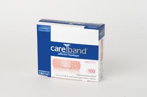 Aso Careband™ Reinforced Waterproof Bandage, Tan, 1" x 3", Latex Free (LF), 100 bx