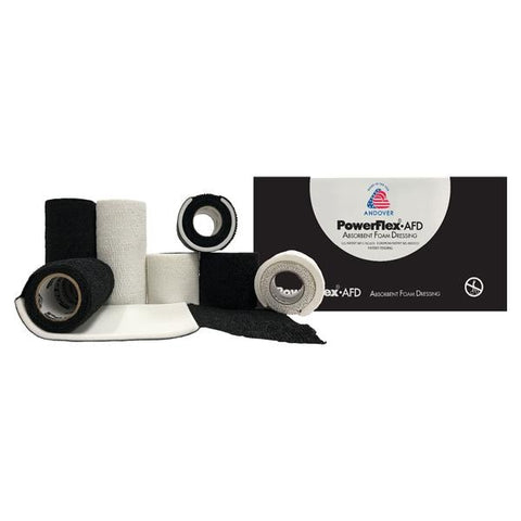 Andover Powerflex 2 inch x 2.5 Yd. Absorbent Foam Dressing with Self Adherent Wrap, Black, 16/Case