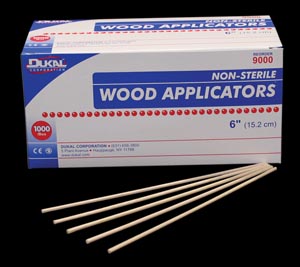 Dukal Wood Applicators, 6", Wood