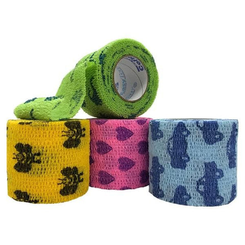 Andover Coflex NL 4 inch x 5 Yd. Flexible Cohesive Self-Adherent Wrap Bandage, Kids Pack, 18/Case