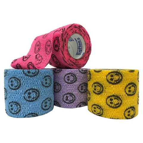 Andover Coflex NL 2 inch x 5 Yd. Flexible Cohesive Self-Adherent Wrap Bandage, Smiley Pack, 36/Case