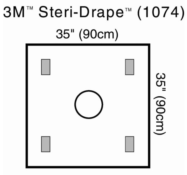 3M Steri-Drape Wound Edge Protector, 35"x35", 6.625" Ring Diameter