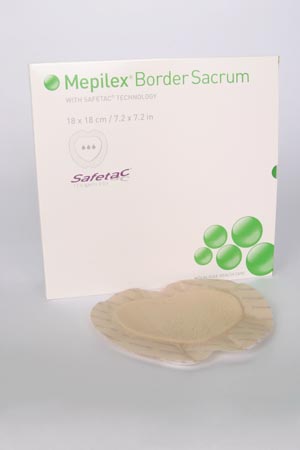 Molnlycke Mepitel® Border Foam Dressing, Post-Op, 4" x 8", Self-Adherent Soft Silicone, 5/bx