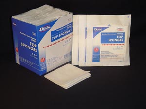 Dukal Top Non-Woven Facing Cover Sponge, 4" x 4", Sterile, 2 pk, 25 cs
