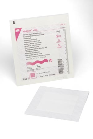 3M™ Medipore™ +Pad Soft Cloth Adhesive Wound Dressing, 6&quot; x 6&quot;, Pad Size 4&quot; x 4½&quot;