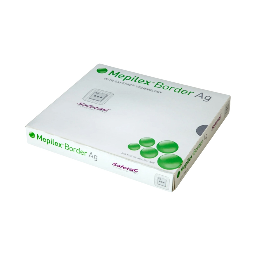 Molnlycke Mepilex 6 inch x 8 inch Silver Foam Border Ag Antimicrobial Dressings, 45/Case