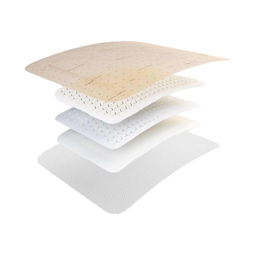 Molnlycke Mepilex 6 inch x 6 inch Silicone Foam Border Flex Square Dressings, Tan, 50/Case