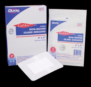 Dukal Non-Woven Island Dressing 4" x 4", Non-Woven, Sterile, 25 bx