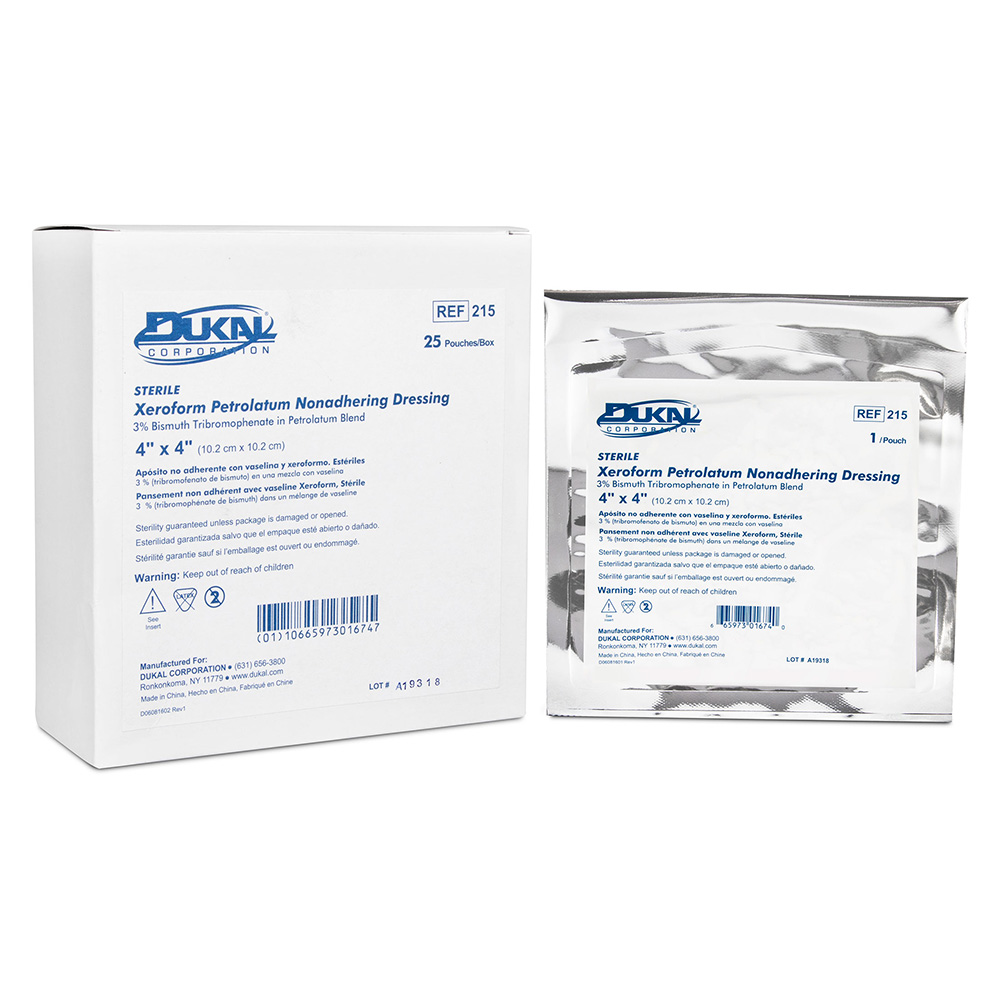 Dukal 4 x 4 inch Xeroform Dressing, 25/Pack