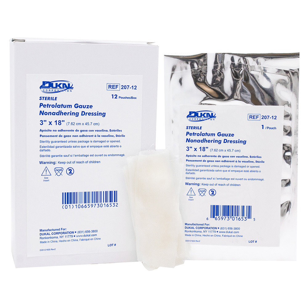 Dukal 3 x 18 inch Petrolatum Dressing, 12/Pack