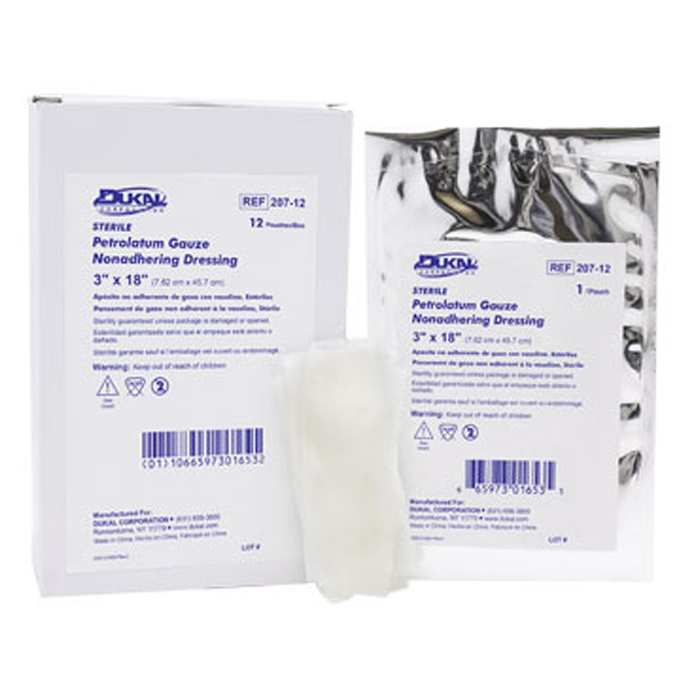 Dukal 1/2 x 72 inch Petrolatum Dressing, 12/Pack