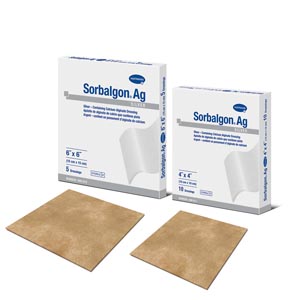 Hartmann USA Sorbalgon® Silver Calcium Alginate Dressing, 6" x 6", Sterile, Latex Free, 5bx